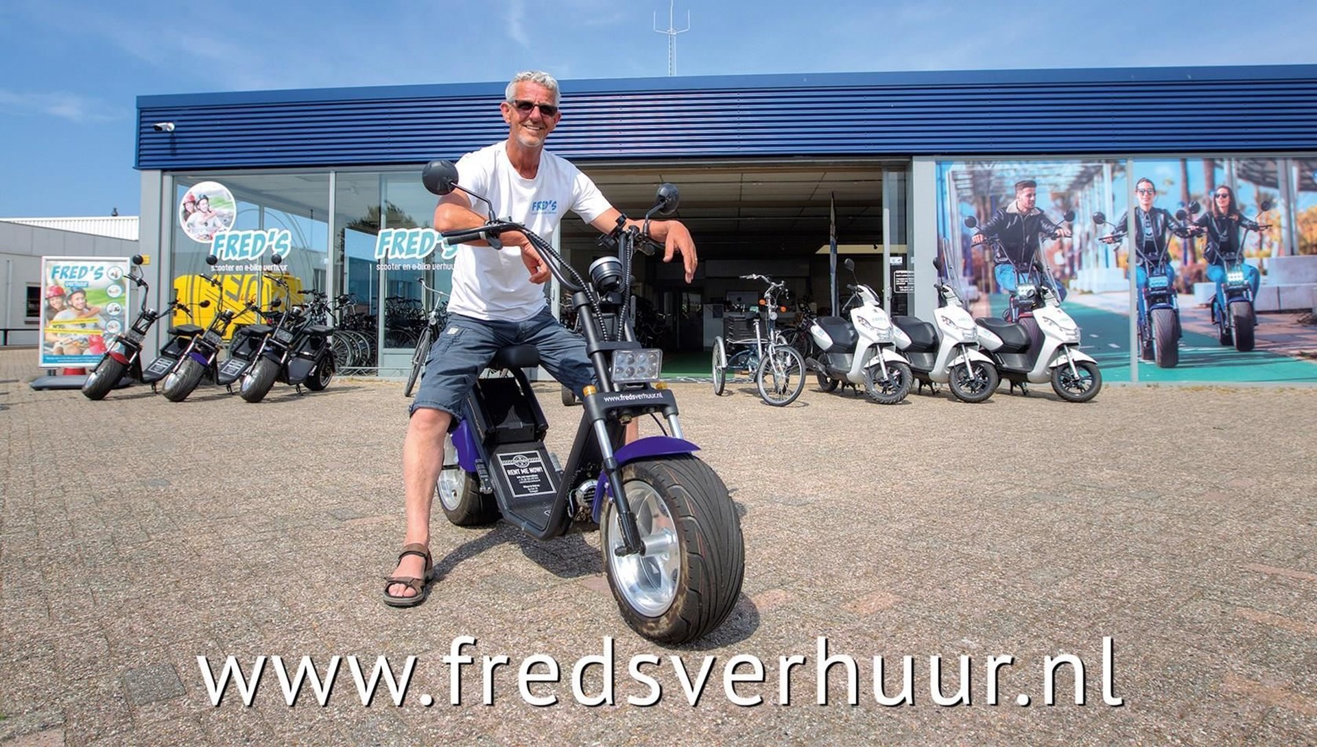 Fred's Scooter, E-Bike and bicycle rental banner